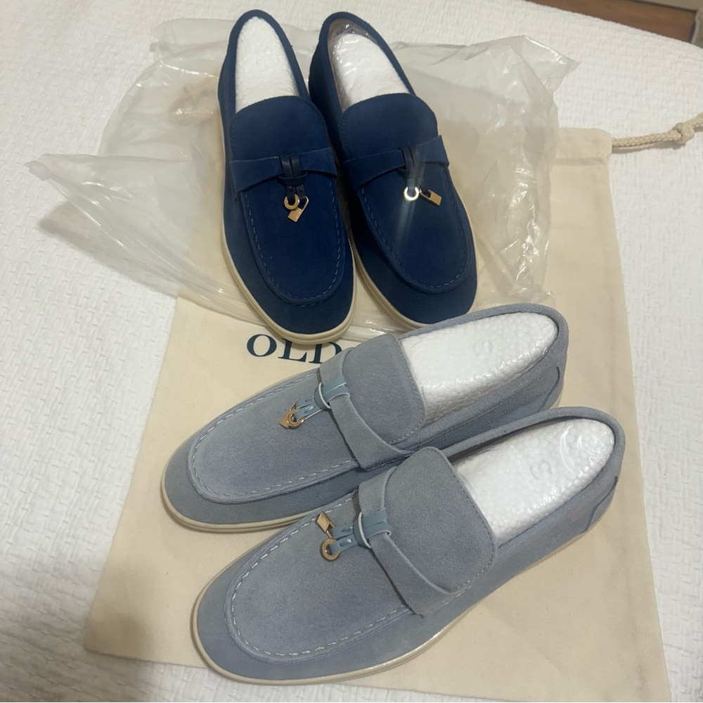 Women's Blue and navy  Loafers, new, size 38. Selling both pairs together